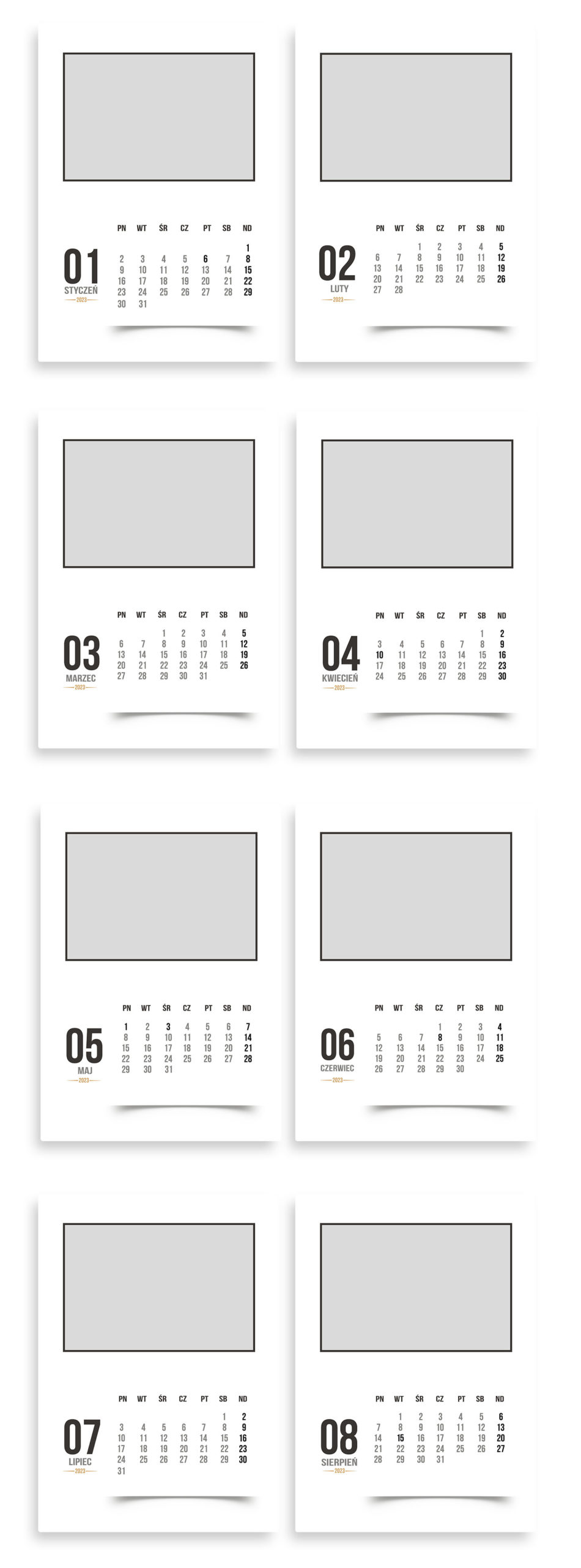 kalendarze projekty A3 2023