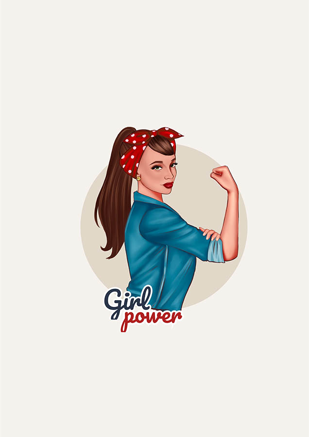 kobieta plakat piękna usta instagram influenserka girl power outfit grl power