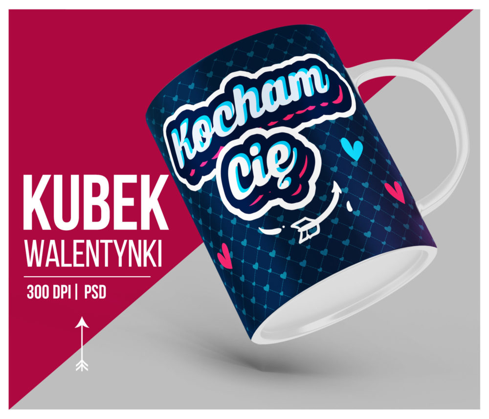 Szablony na walentynki dla par na kubki projekty Kocham cię