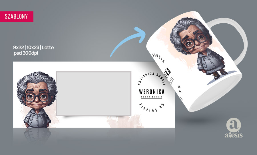 Kubki dla babci - Wyjątkowe projekty psd na Dzień Babci