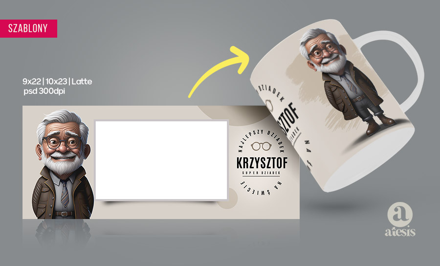Szablony graficzne na dzień dziadka Projekty ze zdjęciem