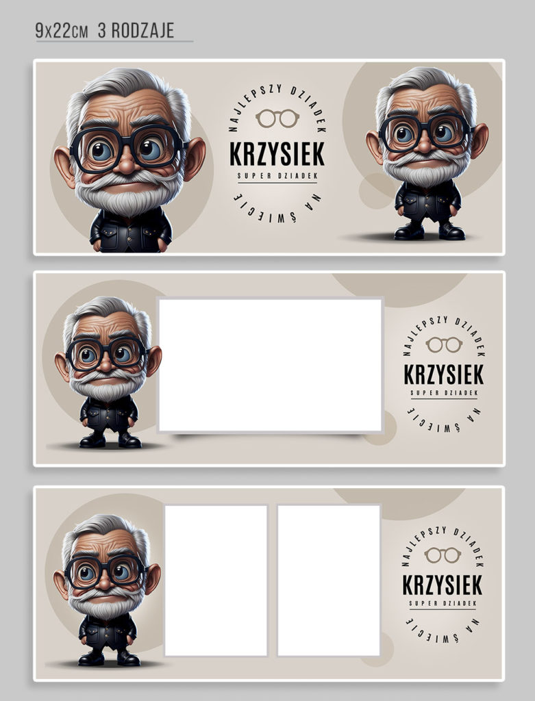 Wyjątkowe projekty na kubki dla dziadka szablony Photoshop