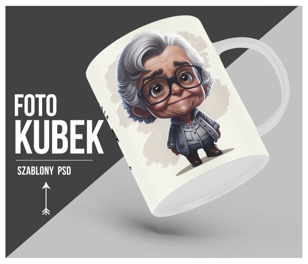 kubek szablony do sublimacji babcia projekt