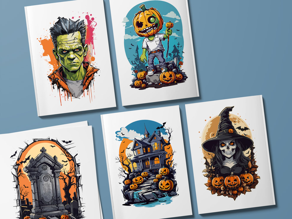 Cyfrowe Projekty na Koszulki: Gotowe Grafiki Halloween