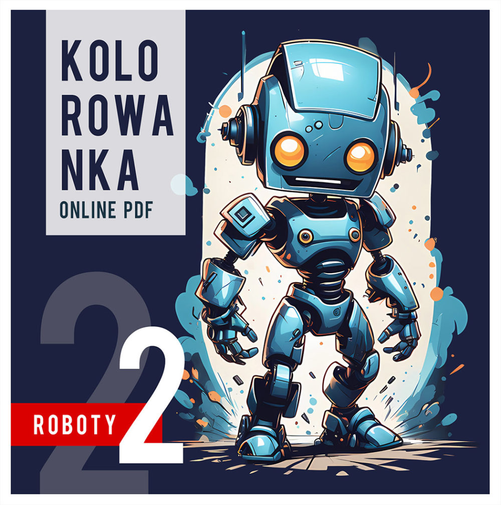Proste kolorowanki do druku PDF z Robotami dla dzieci Z2