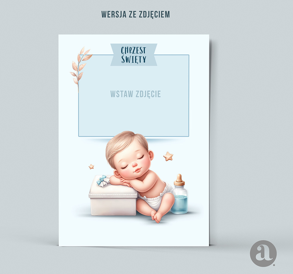 Projekty zaproszeń na chrzest w formacie PSD szablony