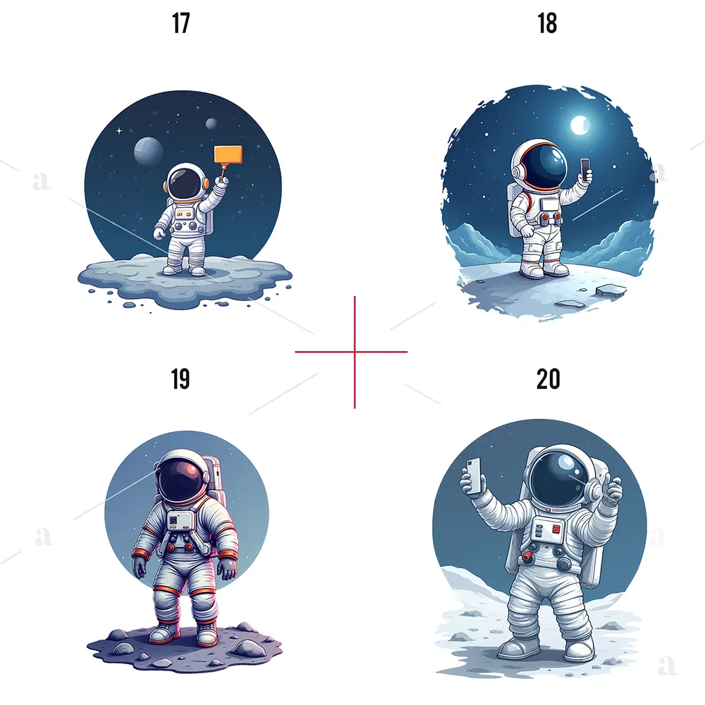 Kliparty Astronauta PNG bez tła – Unikalne Grafiki do Projektów 01