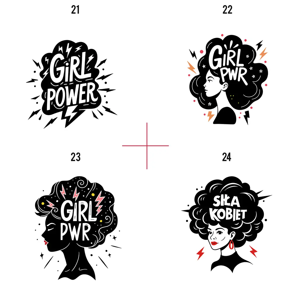 Siła Kobiet Grafiki SVG Wektorowe Cliparty Girl Power Grl Pwr