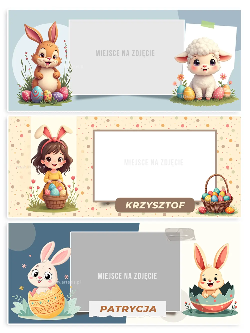 projekty z pisankami szablony PSD dla drukarni personalizowane kubki świąteczne 