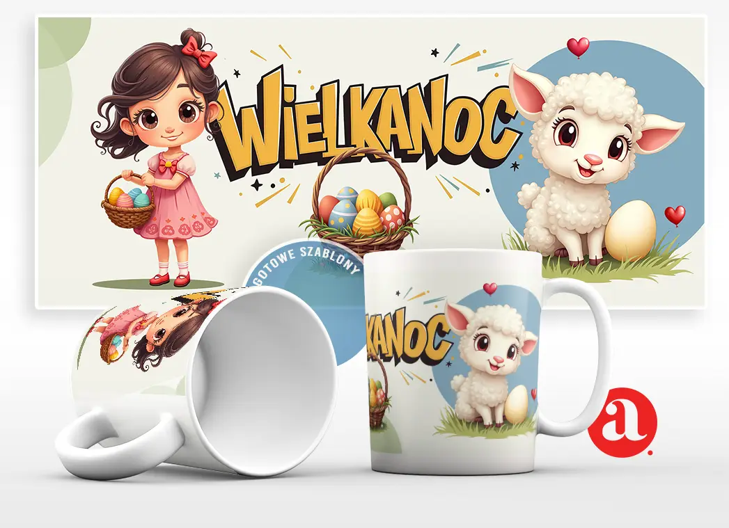 Kubki na Wielkanoc Gotowe Szablony do Pobrania Pisanki Zając