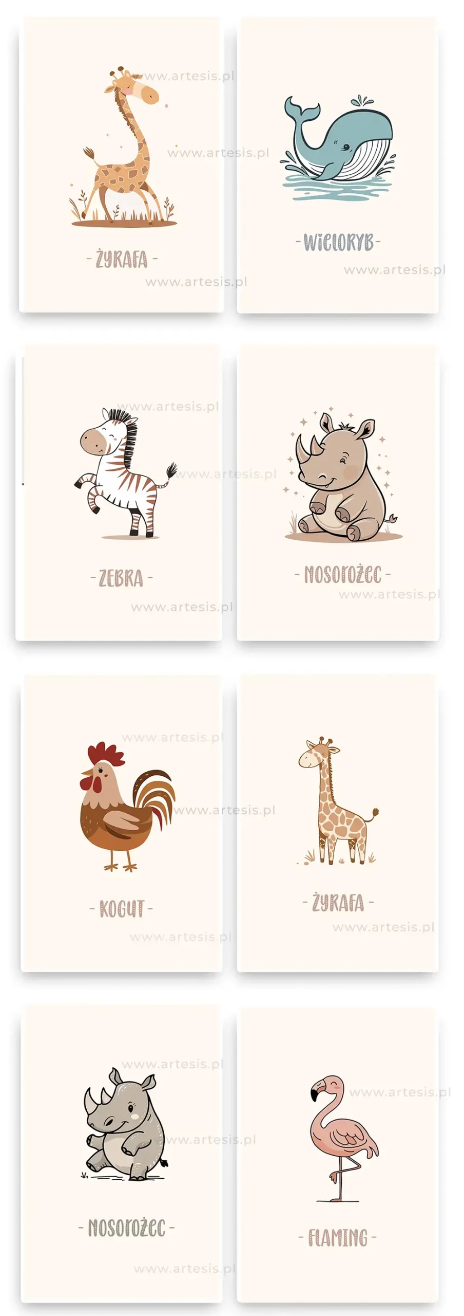 plakaty dla dzieci zwierzaki minimalistyczny svg boho do pokoju 24-28
