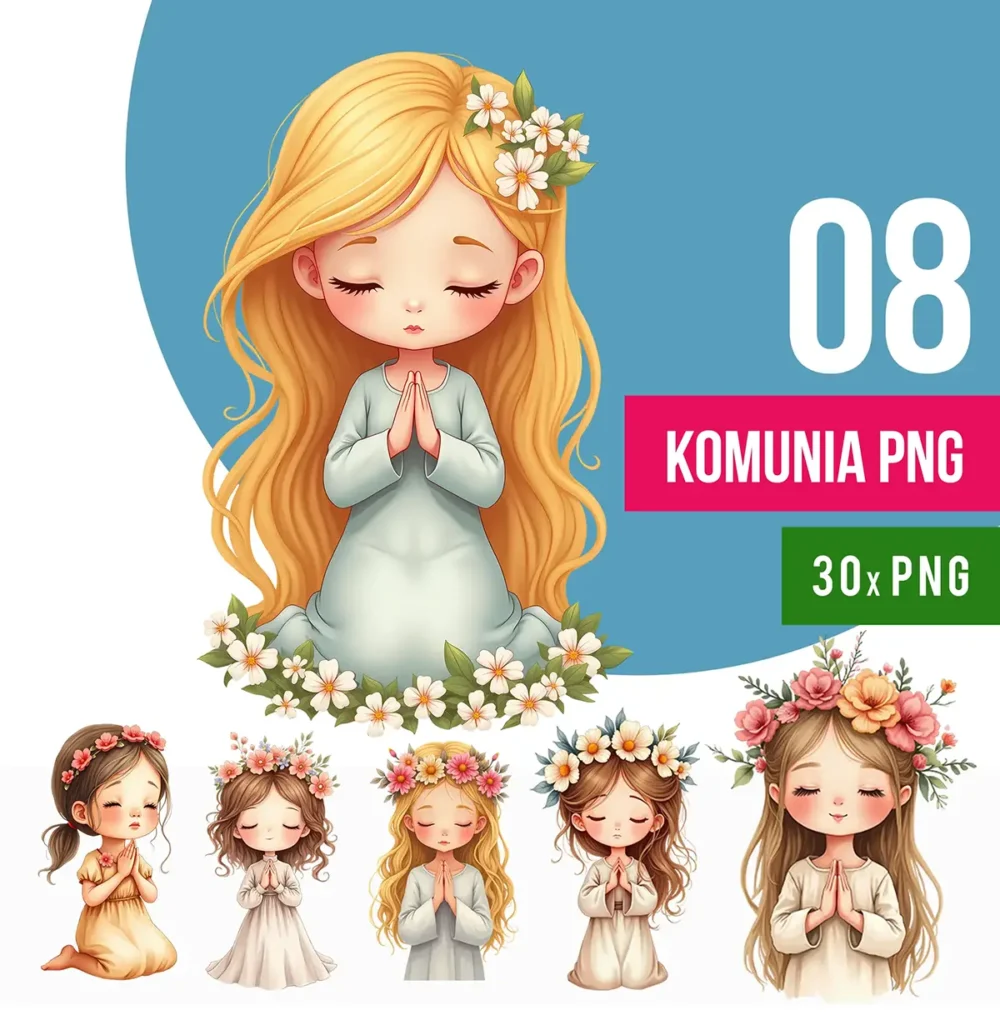 Grafiki na Komunię Świętą PNG 35 Clipartów Modlitwa