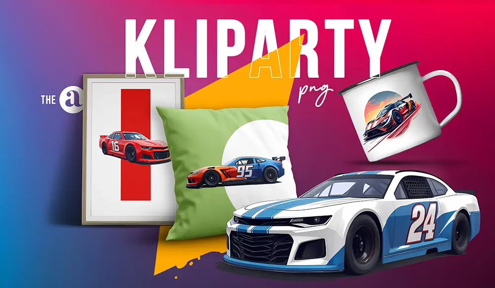 Nascar Kliparty PNG – Zestaw 30 Grafik do Plakatów, Kubków