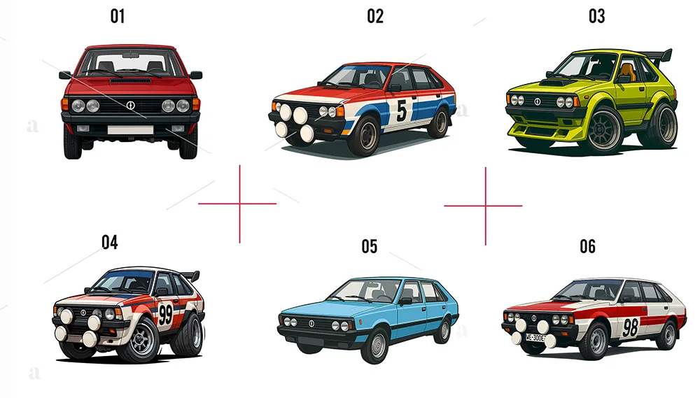 Grafiki FSO Polonez Klasyk – Zestaw 40 Grafik do Druku i Gadżetów!