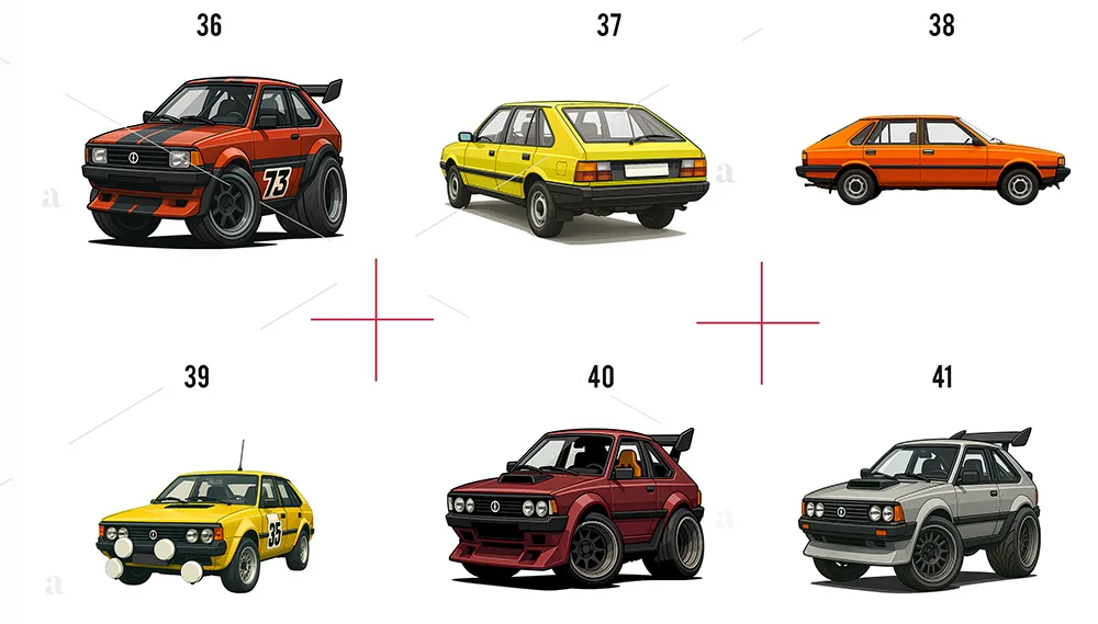 Grafiki FSO Polonez Klasyk – Zestaw 40 Grafik do Druku i Gadżetów!