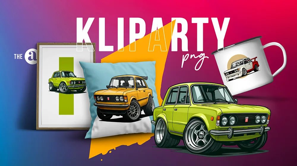 Kultowe Fiaty 125P w kolorowych grafikach PNG – dla miłośników polskiej motoryzacji