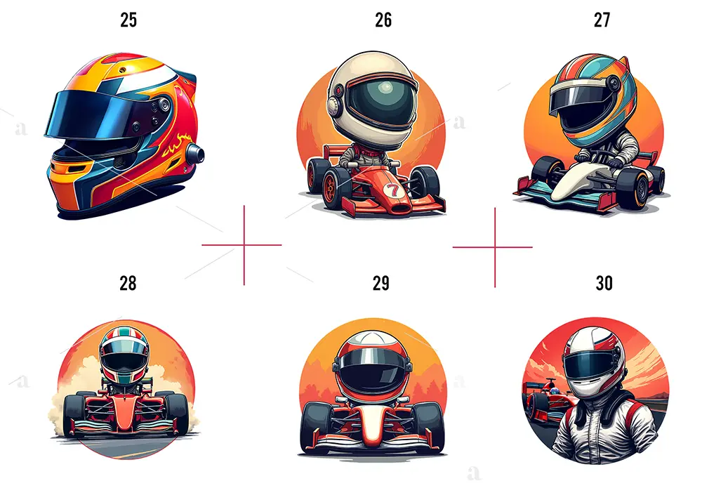 Formuła F1 Kliparty - Adrenalina: 50 Projektów Bolidy wyścigowe