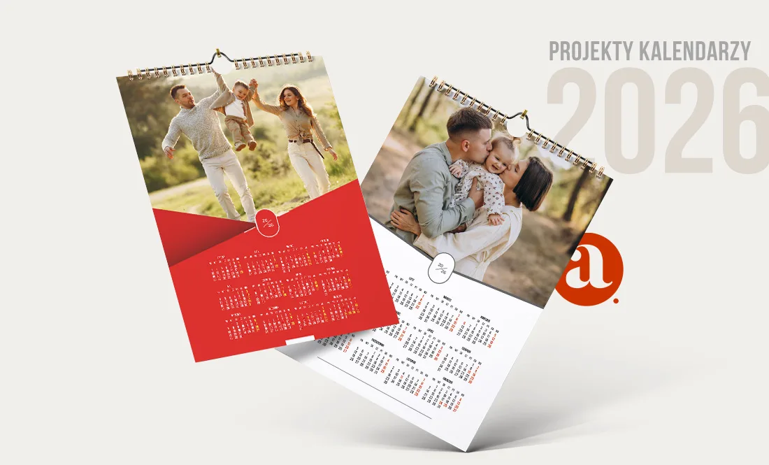 Jednostronicowy kalendarz A3 PSD – projekt 12 miesięcy 