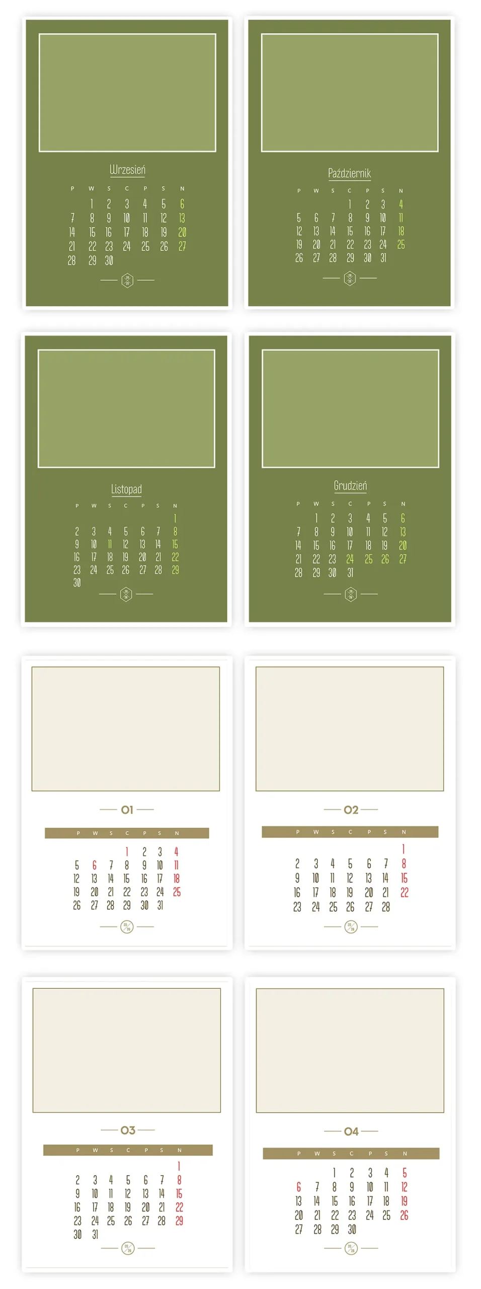 Kalendarz ze zdjęciem A3 – szablony PSD dla fotografów i grafików