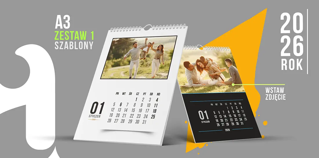 Designerskie szablony PSD kalendarzy A3 – idealne do druku
