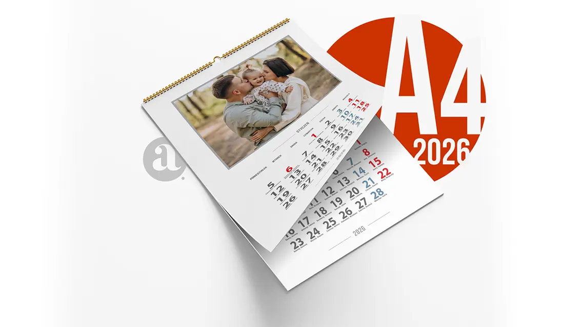 Fotoszablony Kalendarzy Ściennych A4 2026 PSD - Do Pobrania