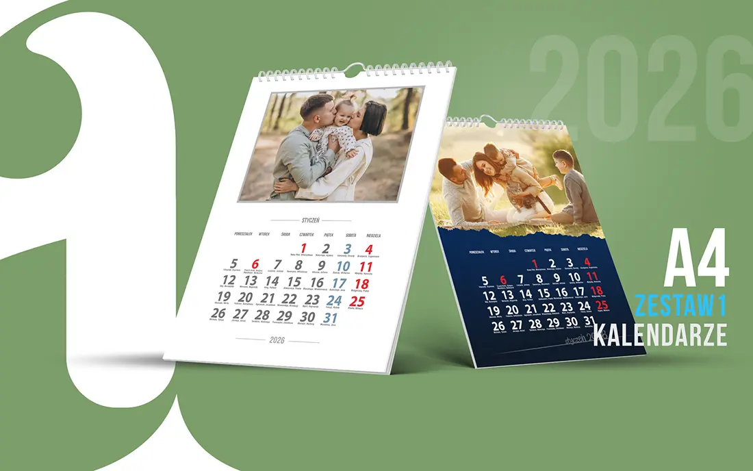 Fotoszablony Kalendarzy Ściennych A4 2026 PSD - Do Pobrania