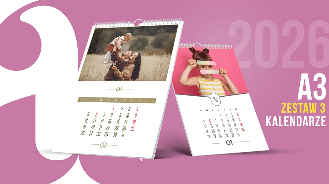 Kalendarz ze zdjęciem A3 – szablony PSD dla fotografów i grafików