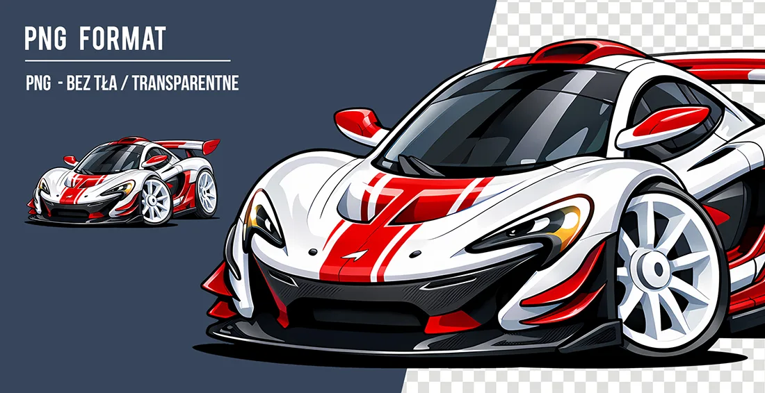 Super samochody PNG Kolekcja clipartów motoryzacyjnych do druku