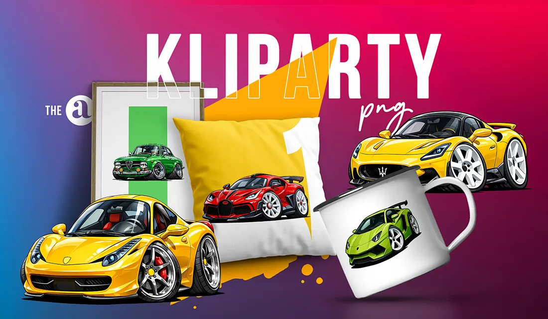 Super samochody PNG Kolekcja clipartów motoryzacyjnych do druku